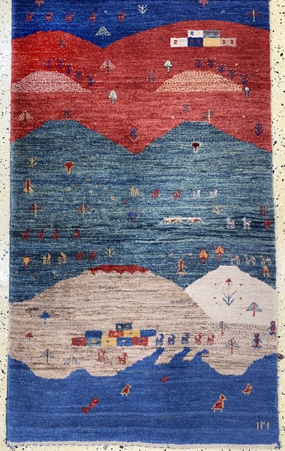 27045696c - Gabbeh fein Loribaft, Persien, Ende 20.Jhd,Wolle auf Wolle, ca. 295 x 80 cm, EHZ: 2 ...