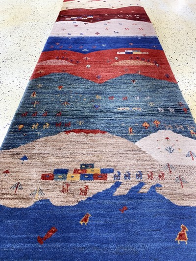 27045696d - Gabbeh fein Loribaft, Persien, Ende 20.Jhd,Wolle auf Wolle, ca. 295 x 80 cm, EHZ: 2 ...