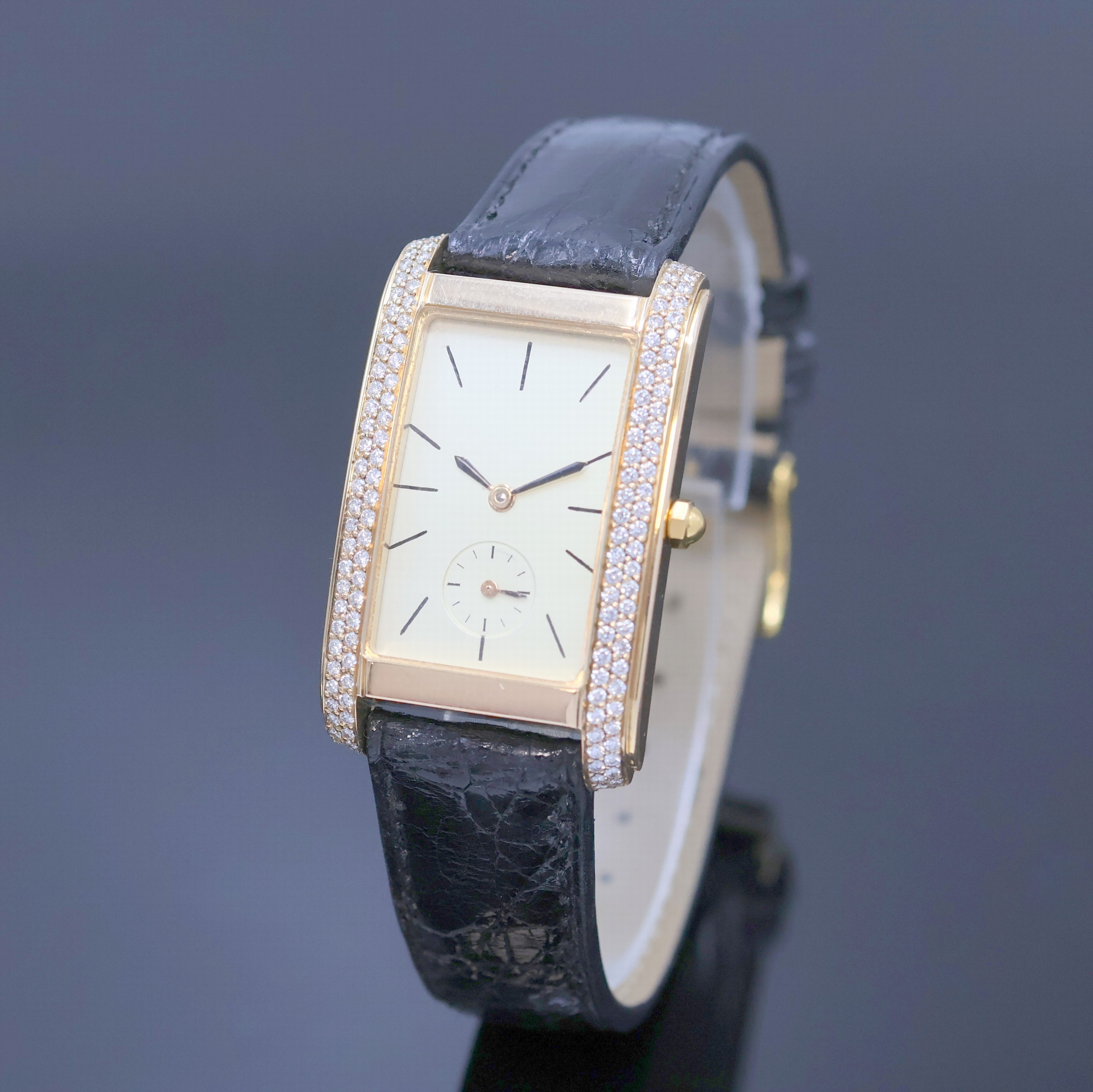 Image 27045753 - Damenarmbanduhr in RG 750/000, quarz, 2-teil., tonneauförmiges Geh. seitl. aufw. m. ...