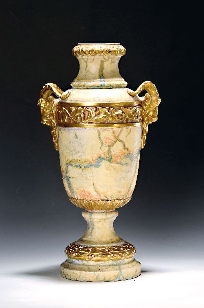 Image Große Vase, Österreich, wohl Goldscheider, um 1900, Feinsteingut, Glasur Marmor ...