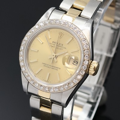 27045748b - ROLEX Oyster Perpetual Datejust Damenarmbanduhr in Stahl/Gold Referenz 69173, ...