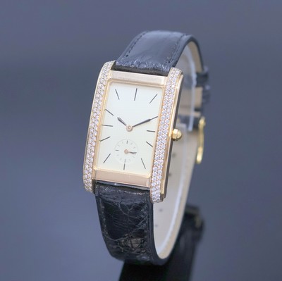 Image 18k pink gold and diamonds set ladies wristwatch, quartz, two-piece construction, ...