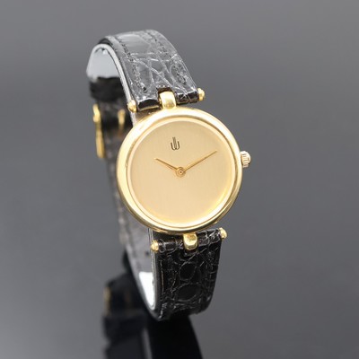 27045756b - Damenarmbanduhr in GG 750/000, quarz, 2-teil. Geh., Boden aufgedr., gold. Zifferbl., ...