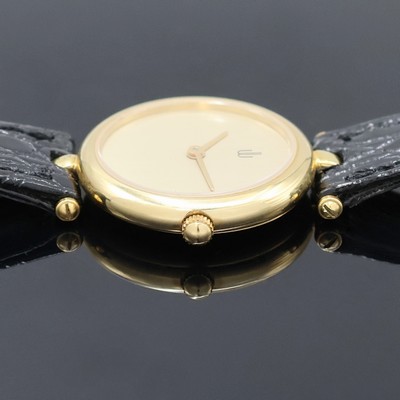 27045756c - Damenarmbanduhr in GG 750/000, quarz, 2-teil. Geh., Boden aufgedr., gold. Zifferbl., ...