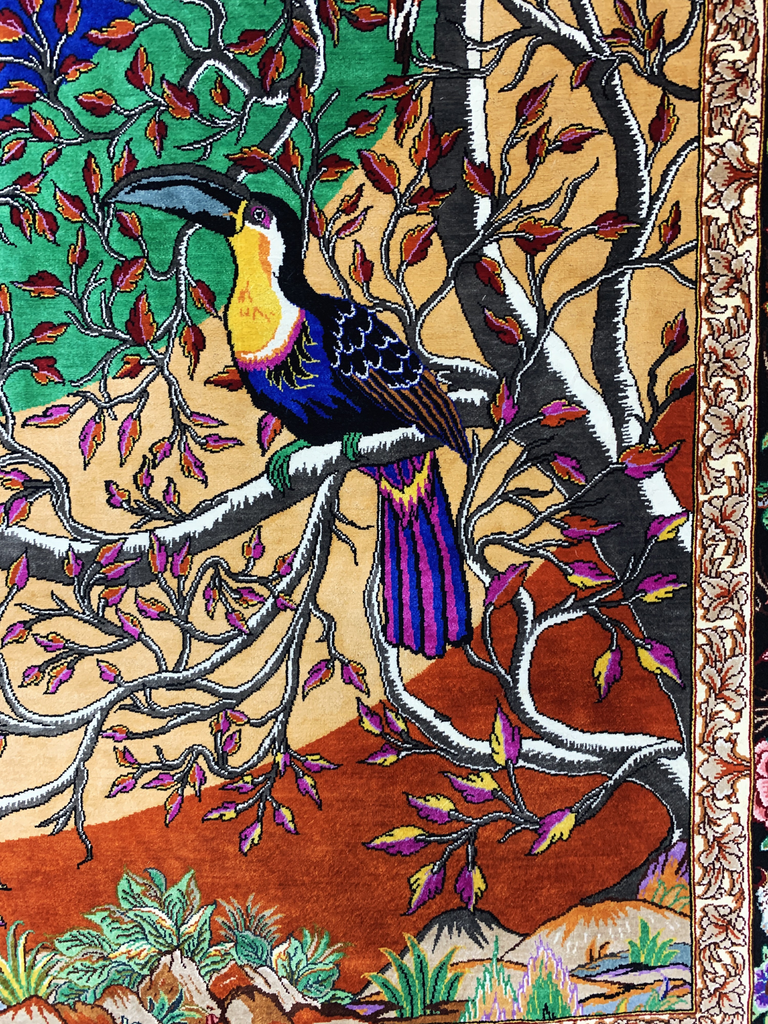 Detail h: Ghom Seide fein signiert, Persien, ca. 20 Jahre, reine Naturseide, ca. 155 x 100 cm, ca.1,0 Mio. Kn/qm, (Sehr guter Zustand)