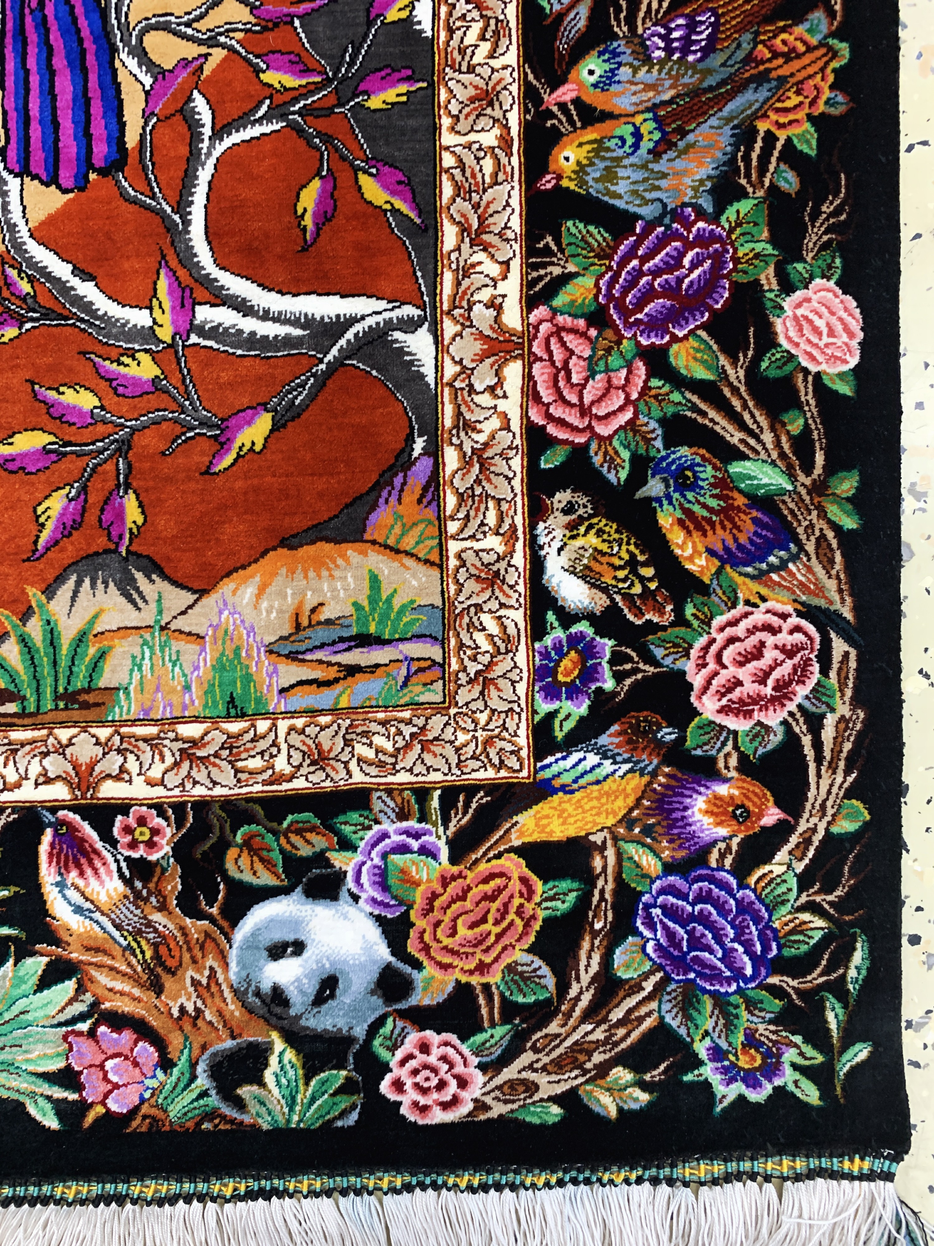 Detail i: Ghom Seide fein signiert, Persien, ca. 20 Jahre, reine Naturseide, ca. 155 x 100 cm, ca.1,0 Mio. Kn/qm, (Sehr guter Zustand)