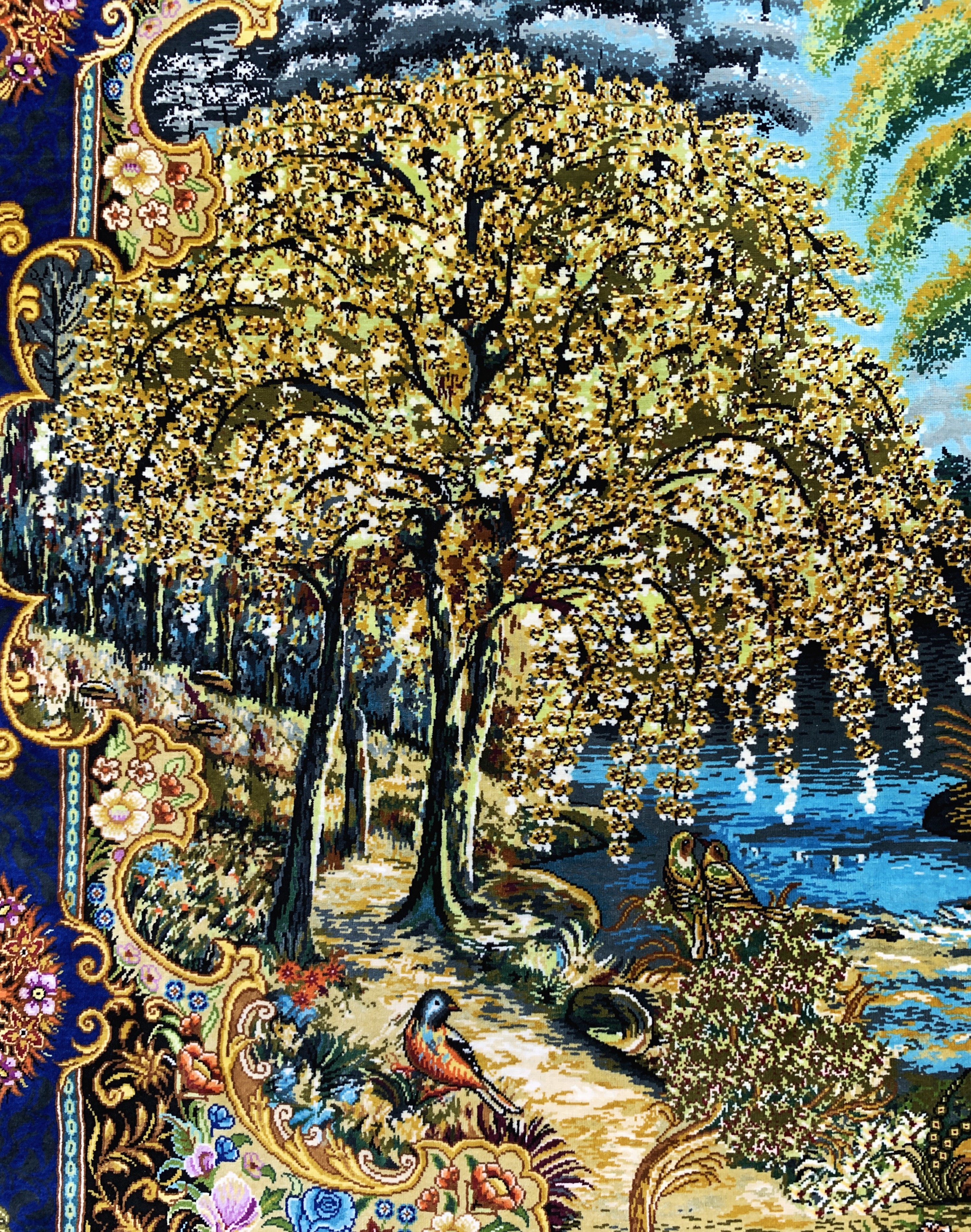 Detail f: Ghom Seide fein signiert, Persien, ca. 20 Jahre, reine Naturseide, ca. 154 x 103 cm, ca.1,0 Mio. Kn/qm, (Sehr guter Zustand)