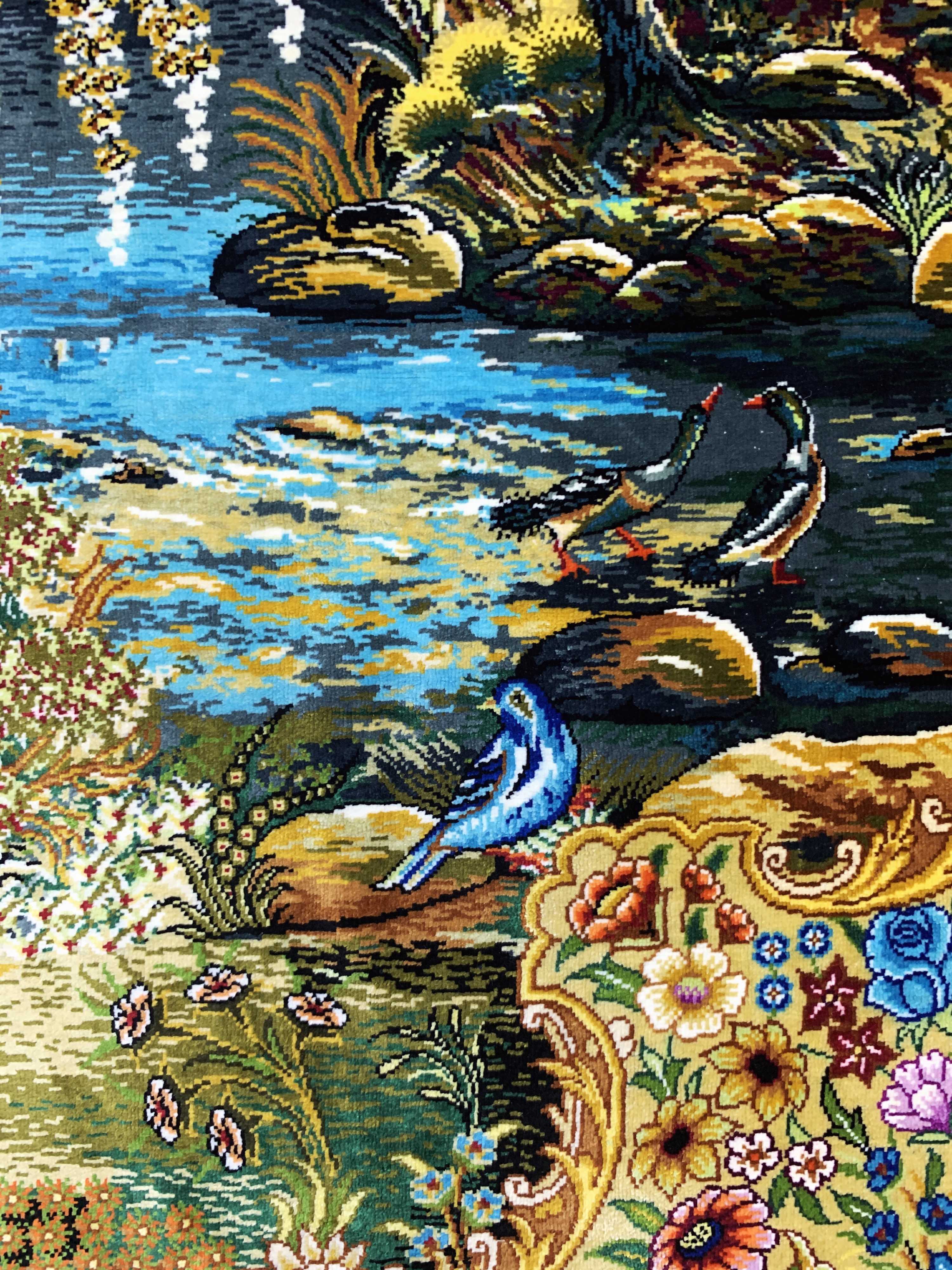 Detail h: Ghom Seide fein signiert, Persien, ca. 20 Jahre, reine Naturseide, ca. 154 x 103 cm, ca.1,0 Mio. Kn/qm, (Sehr guter Zustand)