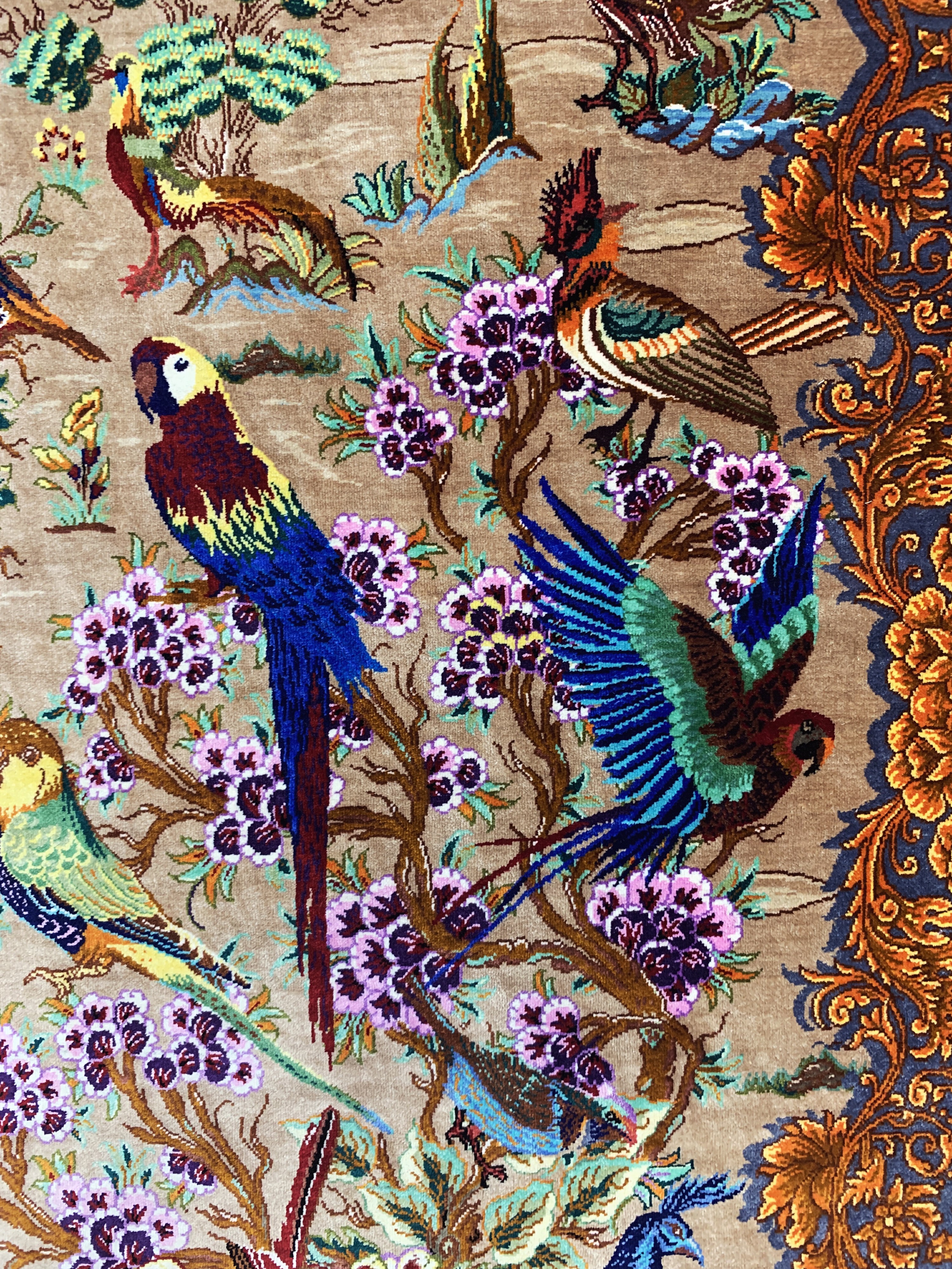 Detail f: Ghom Seide fein signiert, Persien, ca. 20 Jahre, reine Naturseide, ca. 150 x 100 cm, ca.1,0 Mio. Kn/qm, (Sehr guter Zustand)