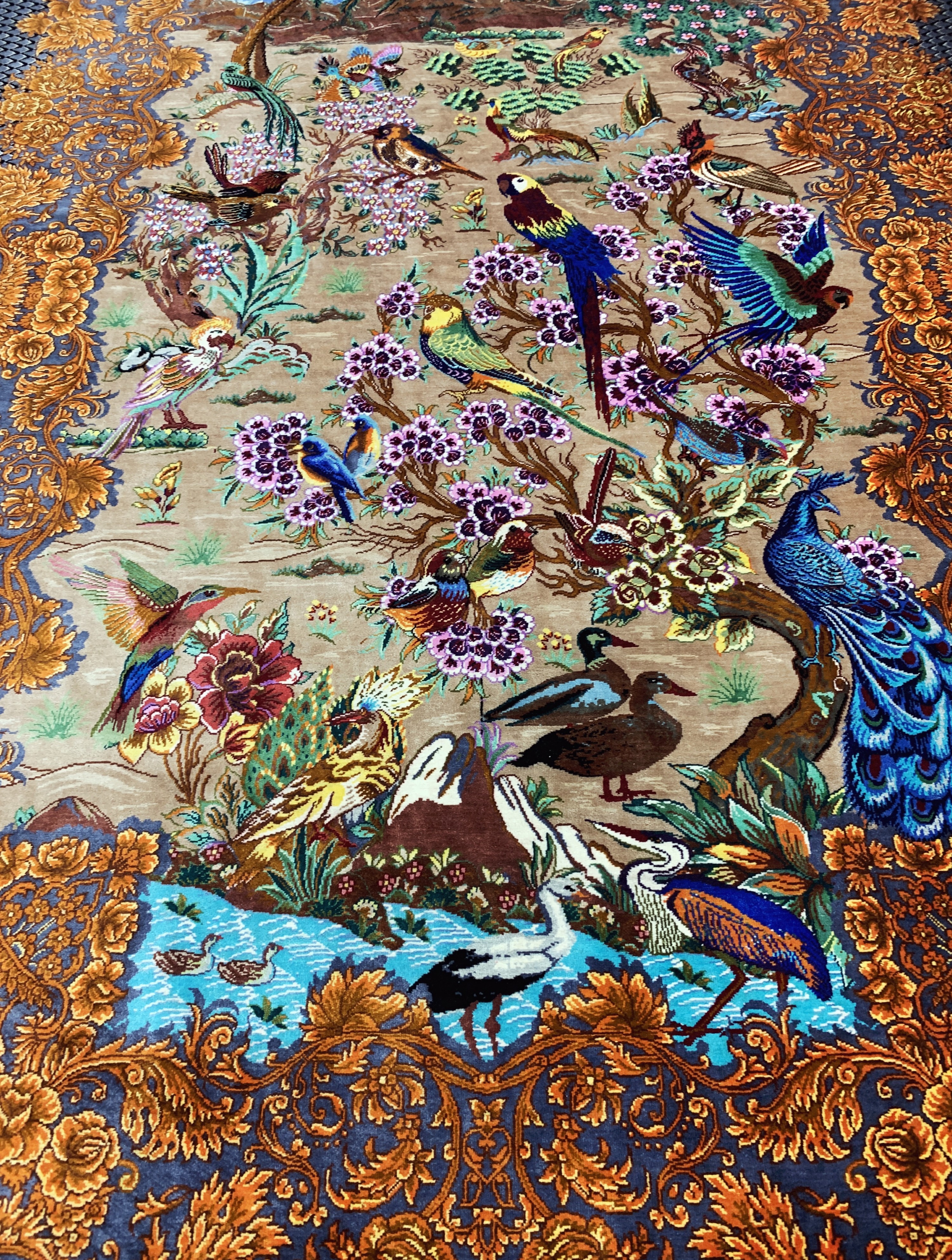 Detail j: Ghom Seide fein signiert, Persien, ca. 20 Jahre, reine Naturseide, ca. 150 x 100 cm, ca.1,0 Mio. Kn/qm, (Sehr guter Zustand)