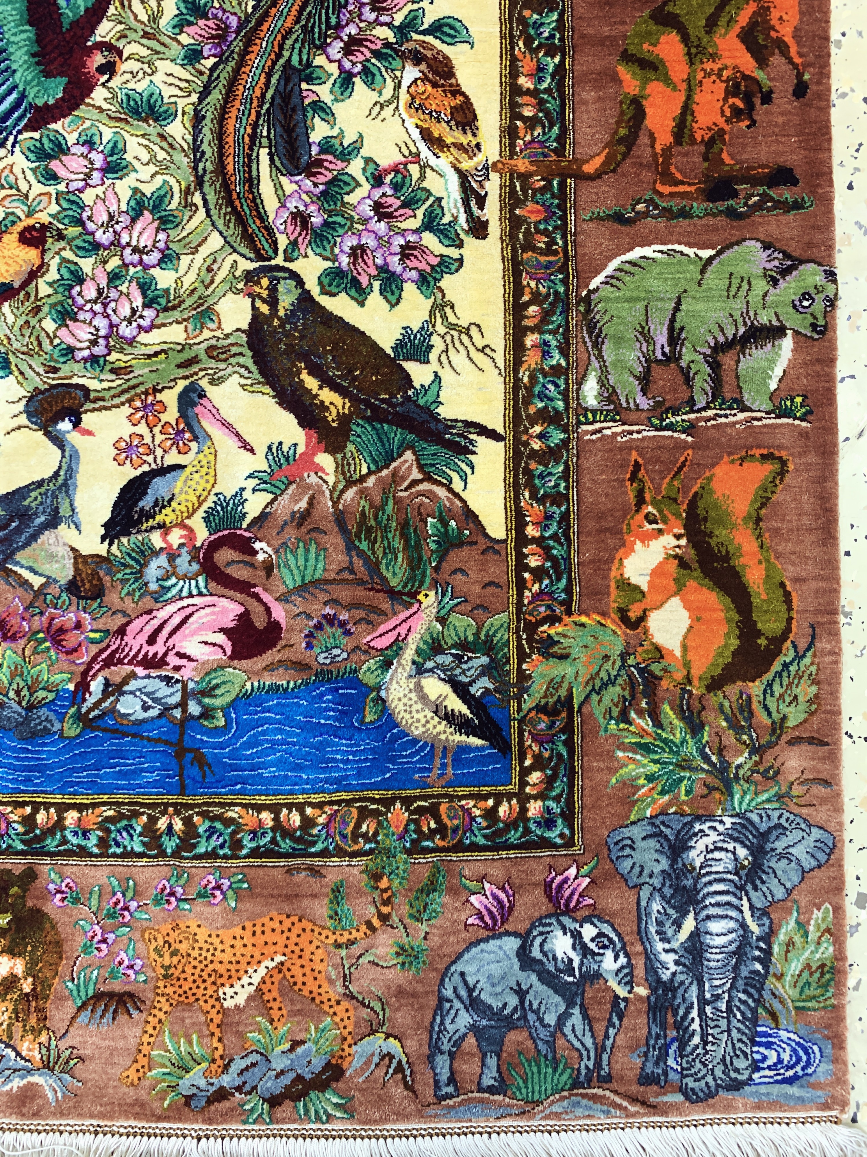 Detail h: Ghom Seide fein signiert, Persien, ca. 20 Jahre, reine Naturseide, ca. 154 x 100 cm, ca.1,0 Mio. Kn/qm, (Sehr guter Zustand)
