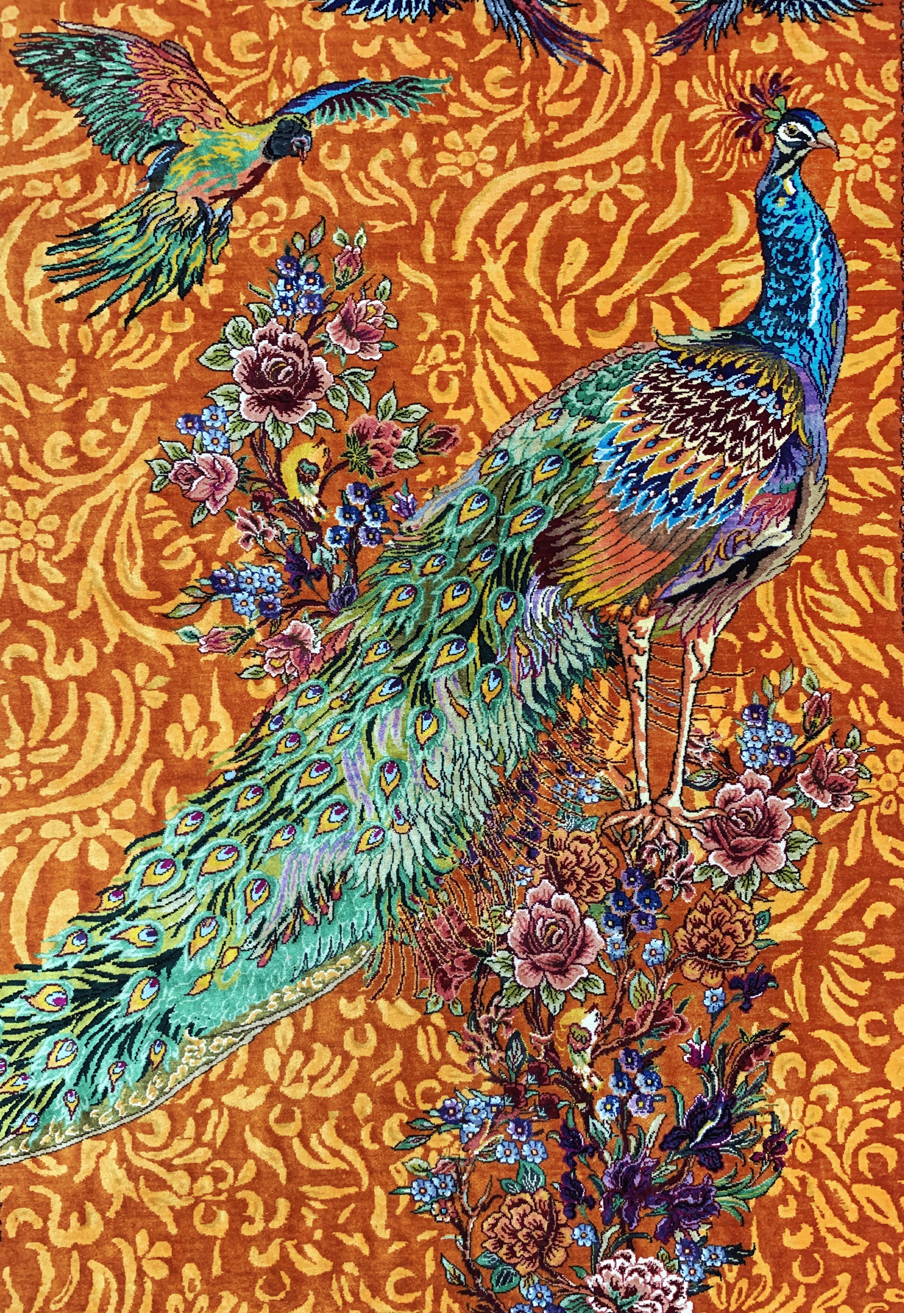 Detail c: Ghom Seide fein signiert, Persien, ca. 20 Jahre, reine Naturseide, ca. 150 x 104 cm, ca.1,0 Mio. Kn/qm, (Sehr guter Zustand)