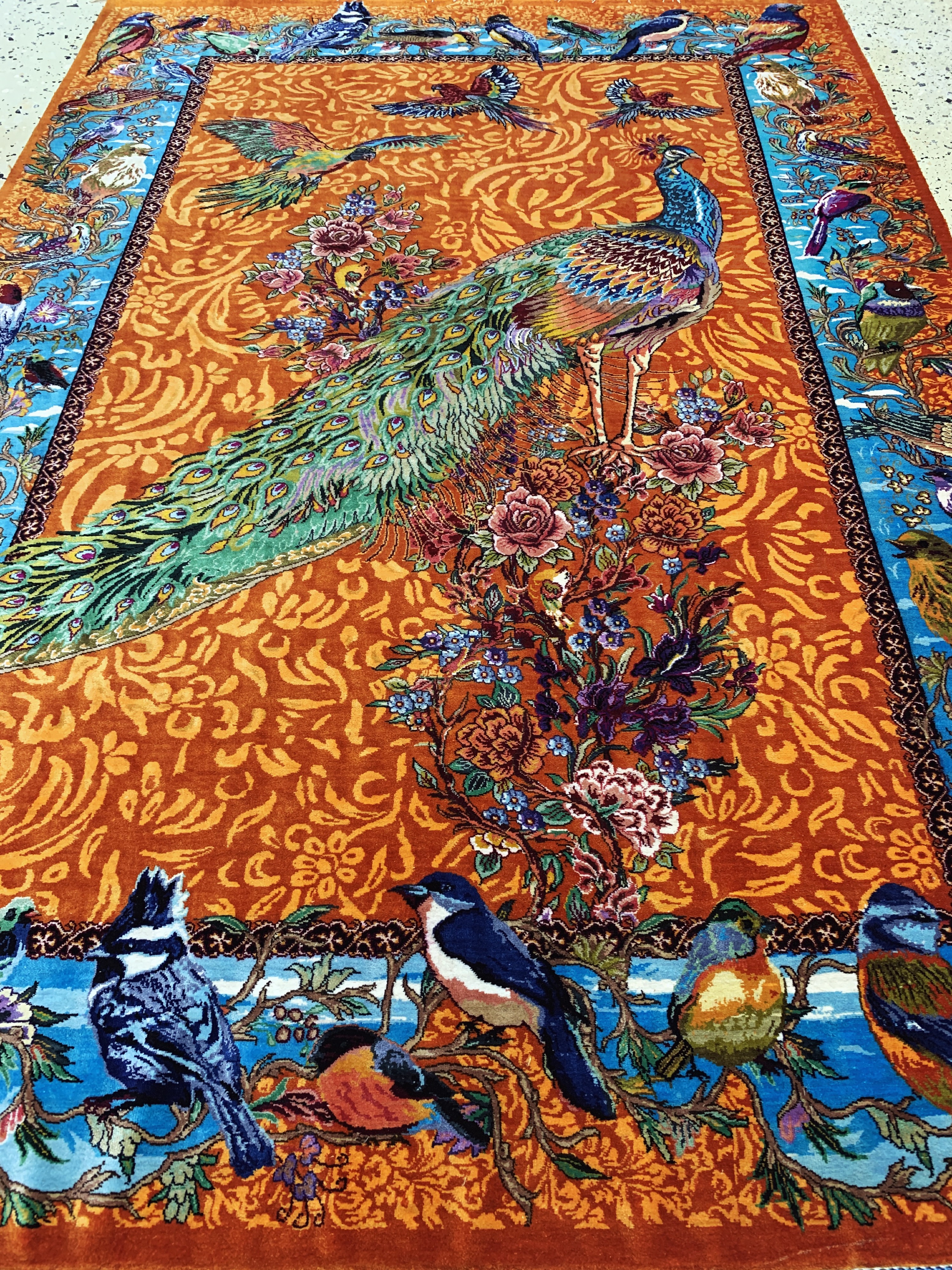 Detail j: Ghom Seide fein signiert, Persien, ca. 20 Jahre, reine Naturseide, ca. 150 x 104 cm, ca.1,0 Mio. Kn/qm, (Sehr guter Zustand)