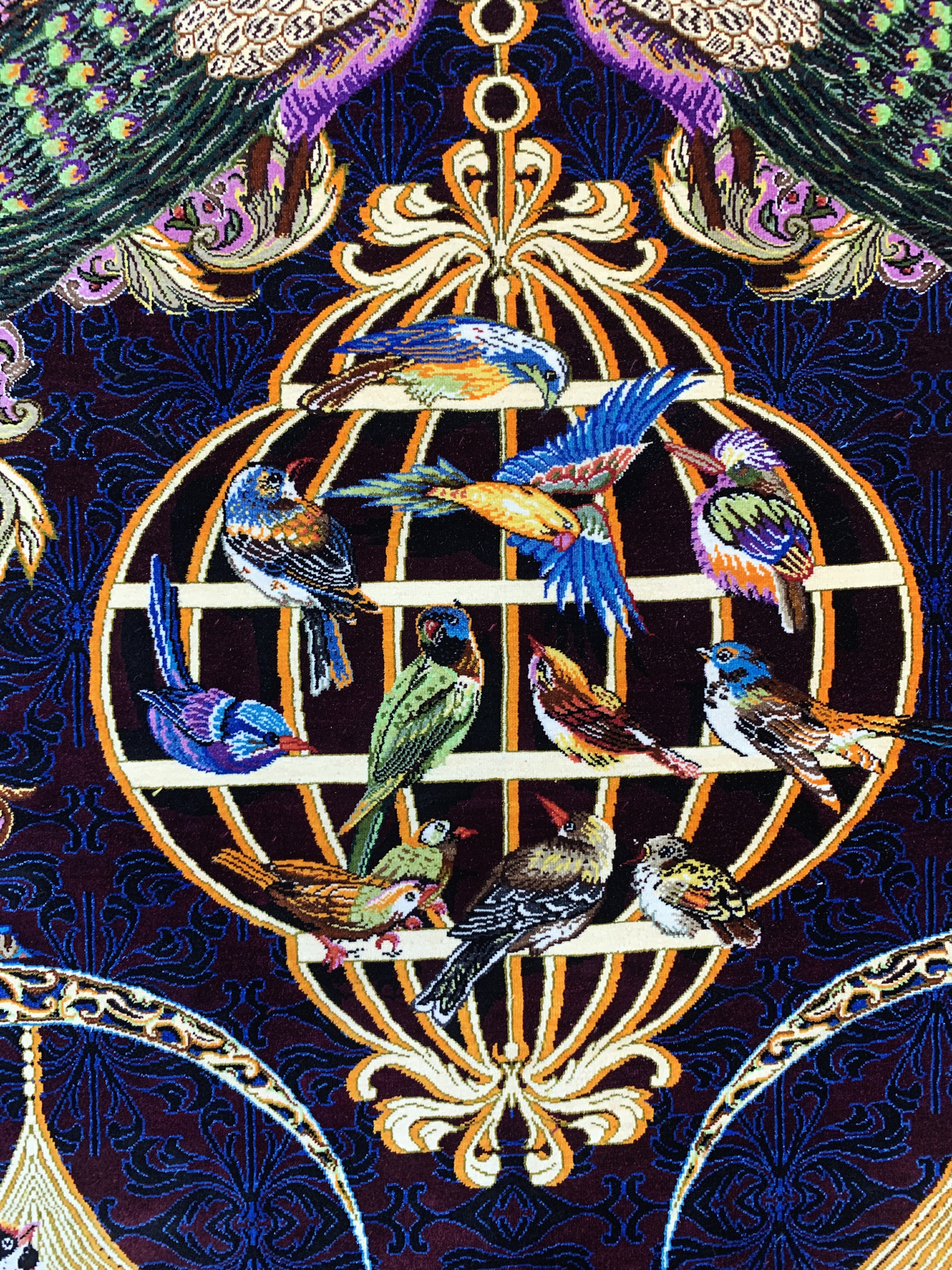 Detail d: Ghom Seide fein signiert, Persien, ca. 20 Jahre, reine Naturseide, ca. 150 x 100 cm, ca.1,0 Mio. Kn/qm, (Sehr guter Zustand)