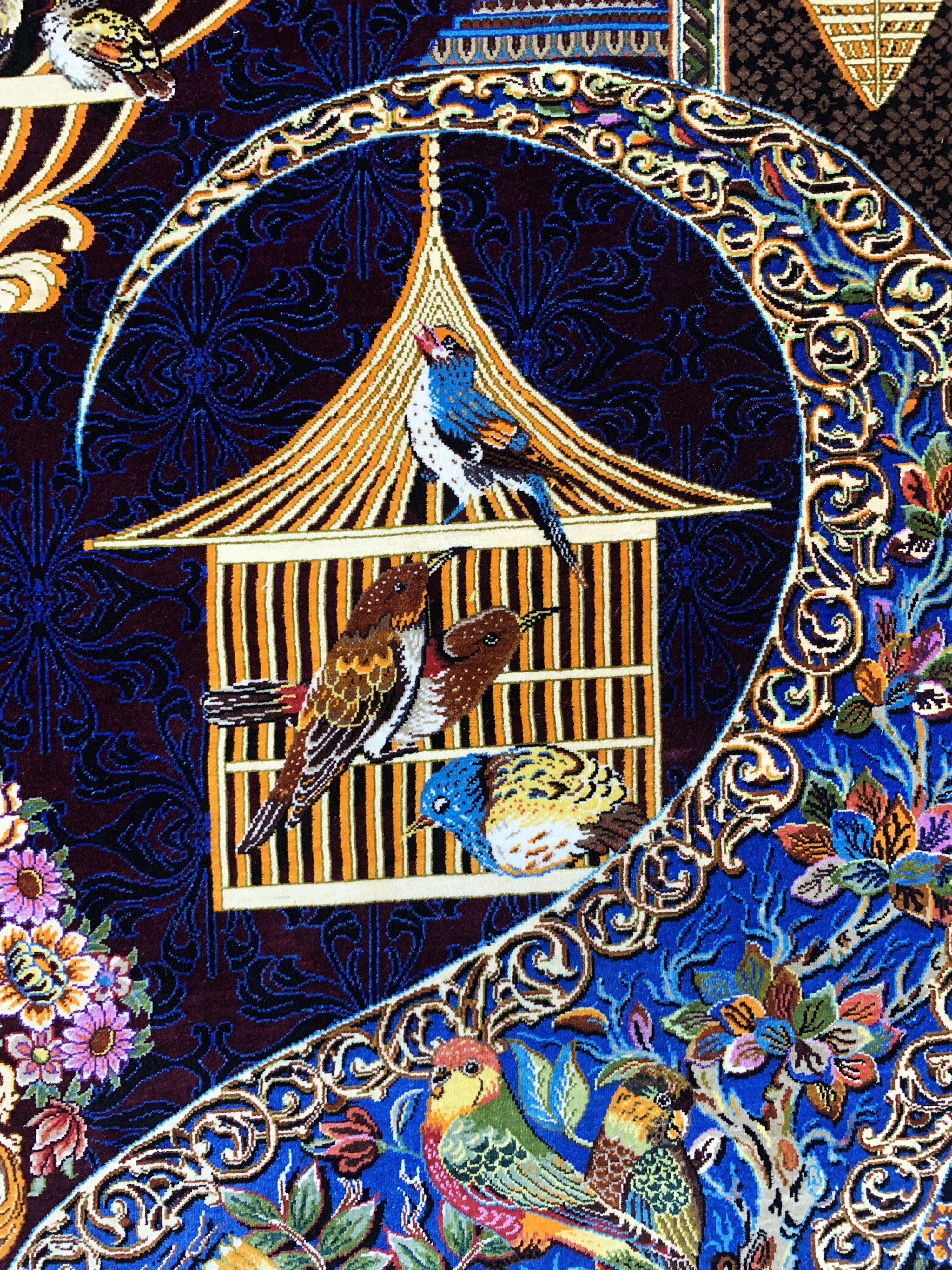 Detail f: Ghom Seide fein signiert, Persien, ca. 20 Jahre, reine Naturseide, ca. 150 x 100 cm, ca.1,0 Mio. Kn/qm, (Sehr guter Zustand)