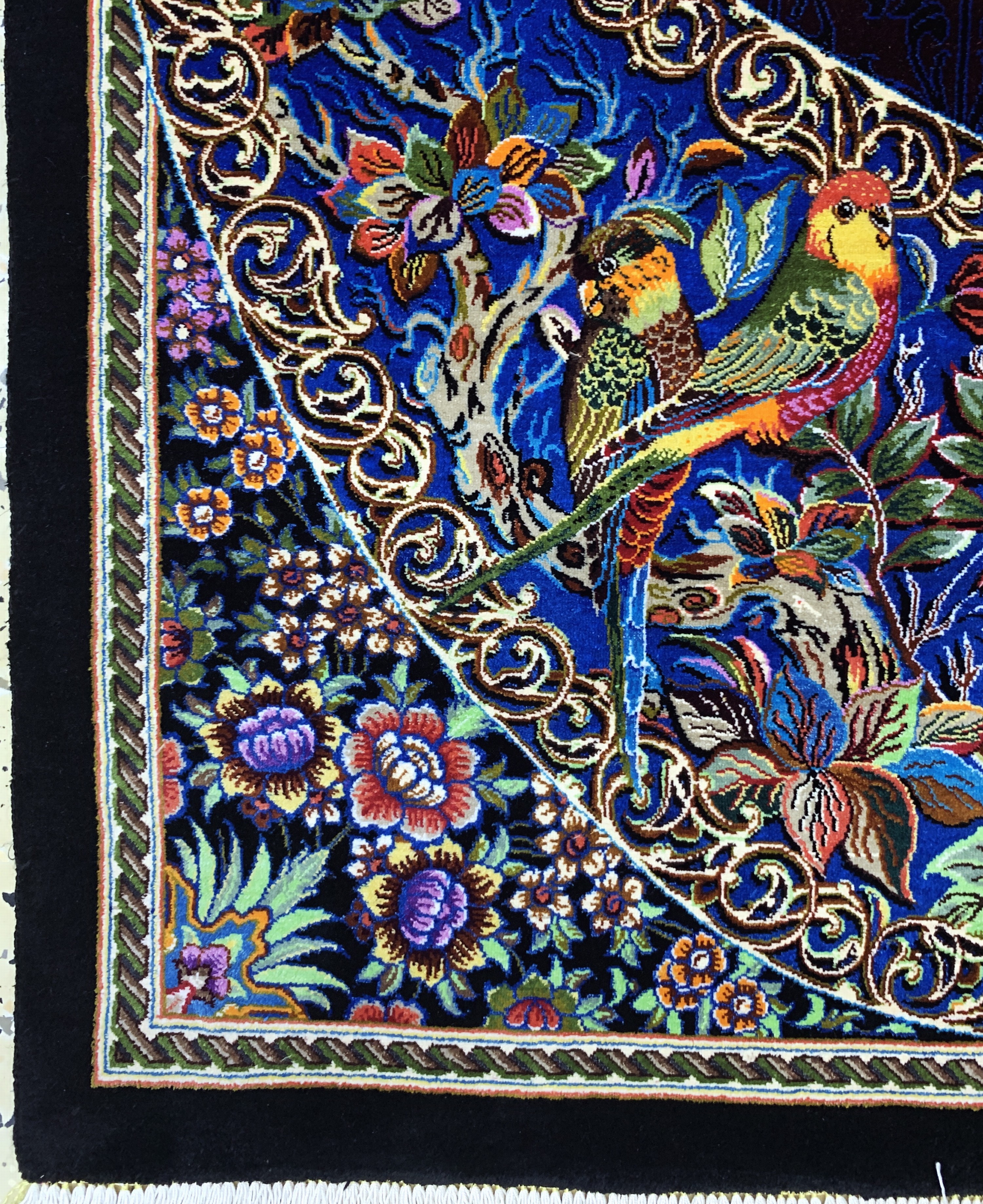 Detail h: Ghom Seide fein signiert, Persien, ca. 20 Jahre, reine Naturseide, ca. 150 x 100 cm, ca.1,0 Mio. Kn/qm, (Sehr guter Zustand)