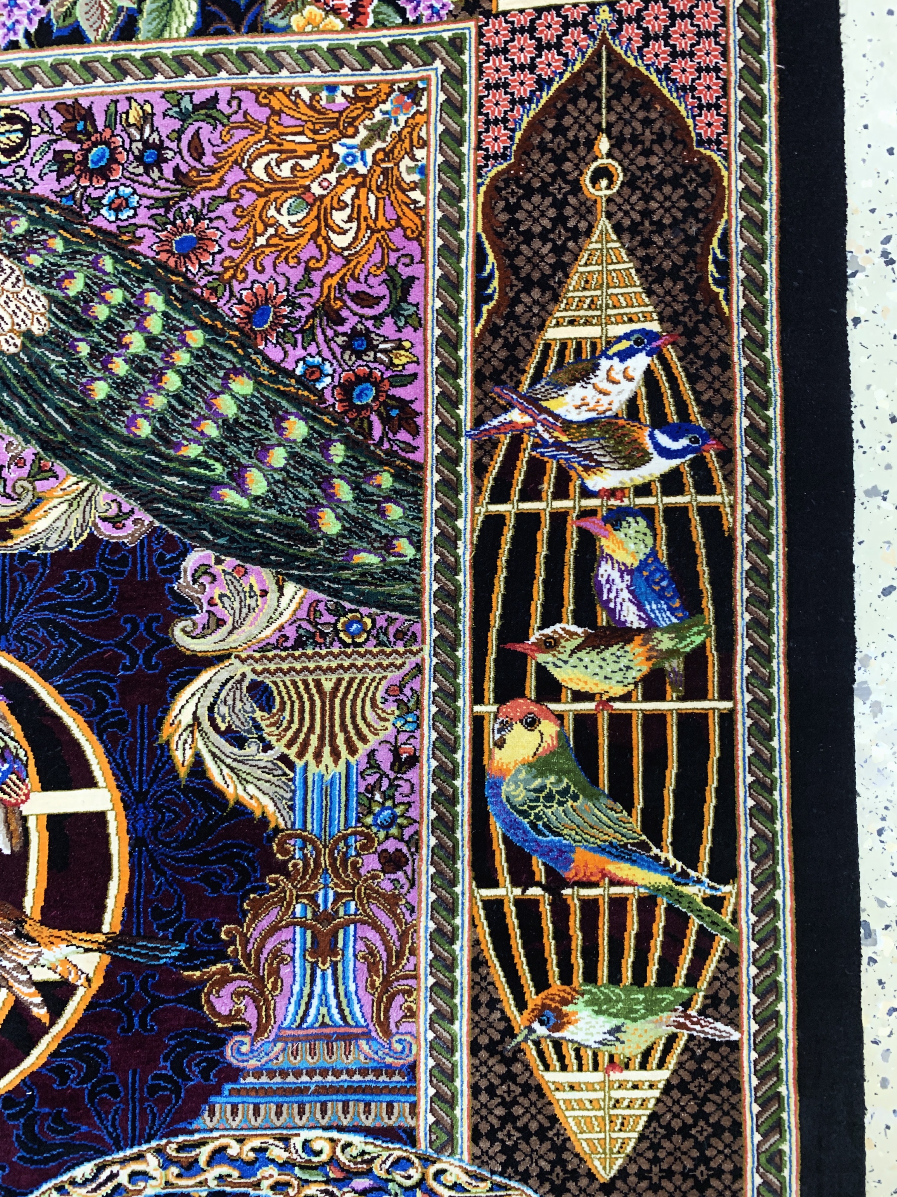 Detail j: Ghom Seide fein signiert, Persien, ca. 20 Jahre, reine Naturseide, ca. 150 x 100 cm, ca.1,0 Mio. Kn/qm, (Sehr guter Zustand)