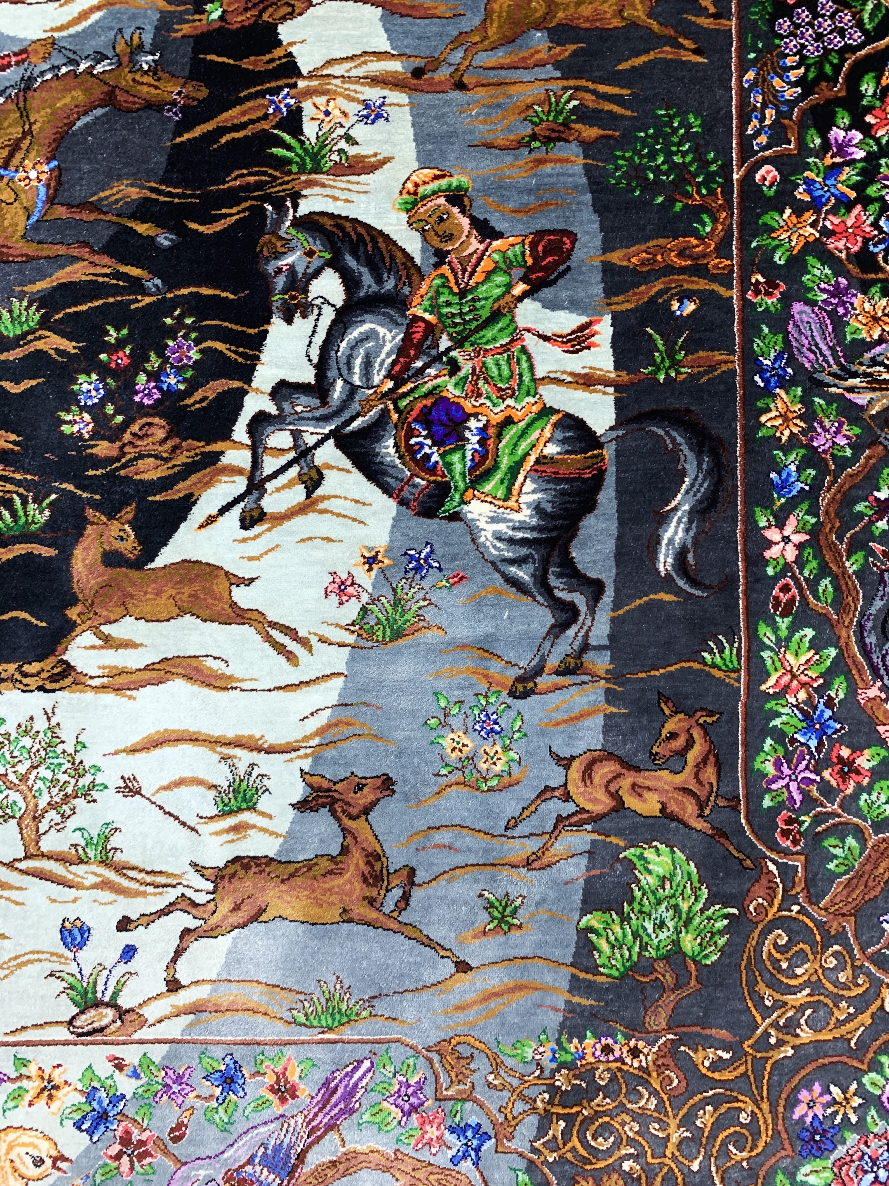 Detail f: Ghom Seide fein signiert, Persien, ca. 20 Jahre, reine Naturseide, ca. 147 x 100 cm, ca.1,0 Mio. Kn/qm, (Sehr guter Zustand)