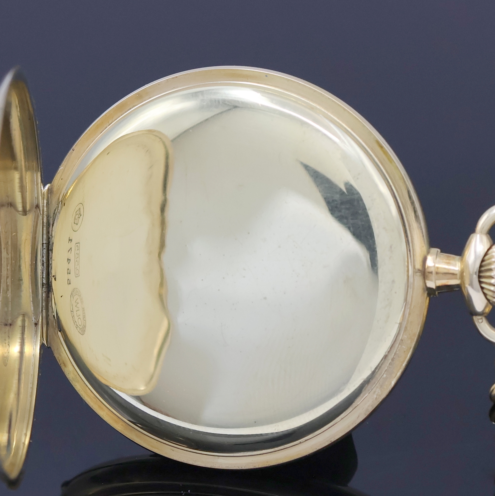 Detail d: A. LANGE & SÖHNE -OLIW- Herrensavonette in GG 585/000 an GG 750/000 Chatelaine, Deutschland um 1935, glattes 2-Deckel Goldgeh., gold. ...
