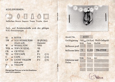 27045834a - 18 kt Gold GOLDBAUR Brillant-Anhänger, GG/WG 750/000, 3 in WG gefassten Brillanten ...