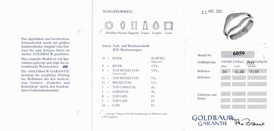 27045836a - 18 kt Gold GOLDBAUR Brillant-Ring, GG 750/000, Aussenringe bes. mit insges. 34 ...