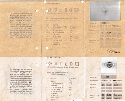 27045838c - 18 kt Gold GOLDBAUR Saphir-Rubin-Smaragd- Diamant-Öse/Kugelschließe, GG 750/000, ...