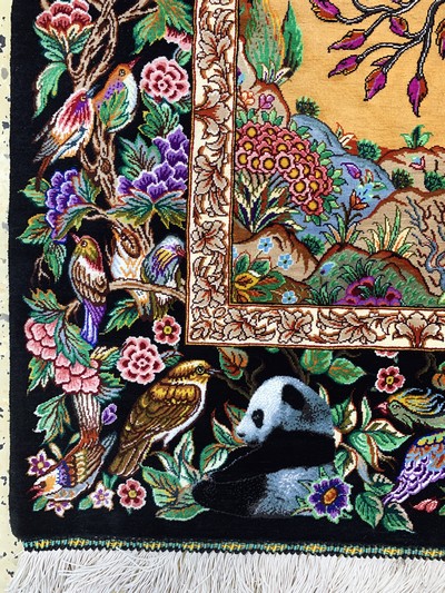 27045856j - Ghom Seide fein signiert, Persien, ca. 20 Jahre, reine Naturseide, ca. 155 x 100 cm, ...