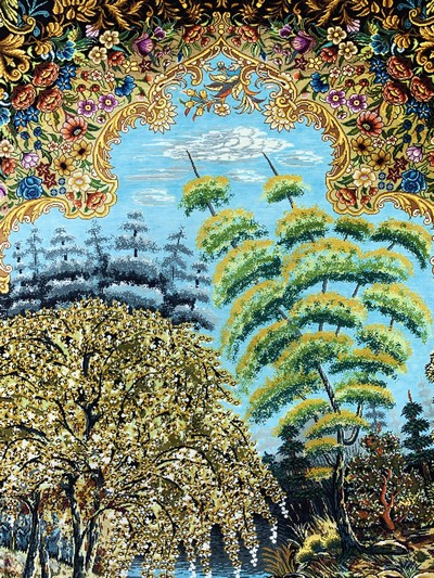 27045857d - Ghom Seide fein signiert, Persien, ca. 20 Jahre, reine Naturseide, ca. 154 x 103 cm, ...