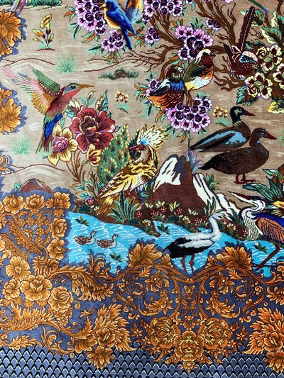 27045858i - Ghom Seide fein signiert, Persien, ca. 20 Jahre, reine Naturseide, ca. 150 x 100 cm, ...