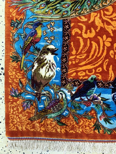 27045862h - Ghom Seide fein signiert, Persien, ca. 20 Jahre, reine Naturseide, ca. 150 x 104 cm, ...