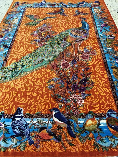 27045862j - Ghom Seide fein signiert, Persien, ca. 20 Jahre, reine Naturseide, ca. 150 x 104 cm, ...