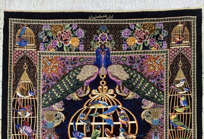 27045864a - Ghom Seide fein signiert, Persien, ca. 20 Jahre, reine Naturseide, ca. 150 x 100 cm, ...