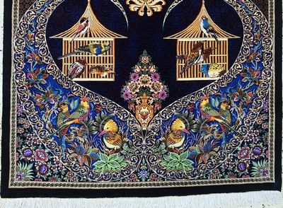 27045864b - Ghom Seide fein signiert, Persien, ca. 20 Jahre, reine Naturseide, ca. 150 x 100 cm, ...