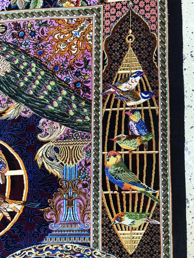 27045864j - Ghom Seide fein signiert, Persien, ca. 20 Jahre, reine Naturseide, ca. 150 x 100 cm, ...