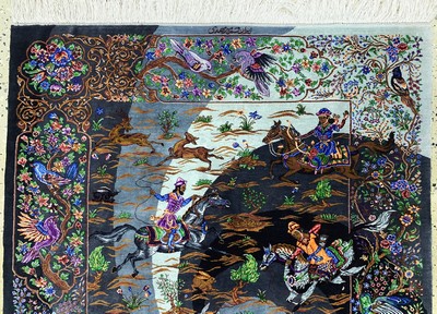 27045865a - Ghom Seide fein signiert, Persien, ca. 20 Jahre, reine Naturseide, ca. 147 x 100 cm, ...