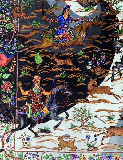 27045865g - Ghom Seide fein signiert, Persien, ca. 20 Jahre, reine Naturseide, ca. 147 x 100 cm, ...