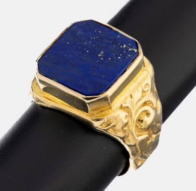 Image Lapislazuli-Ring, 925er Silber verg., Lapislazuli von intensivem Blau mit ...