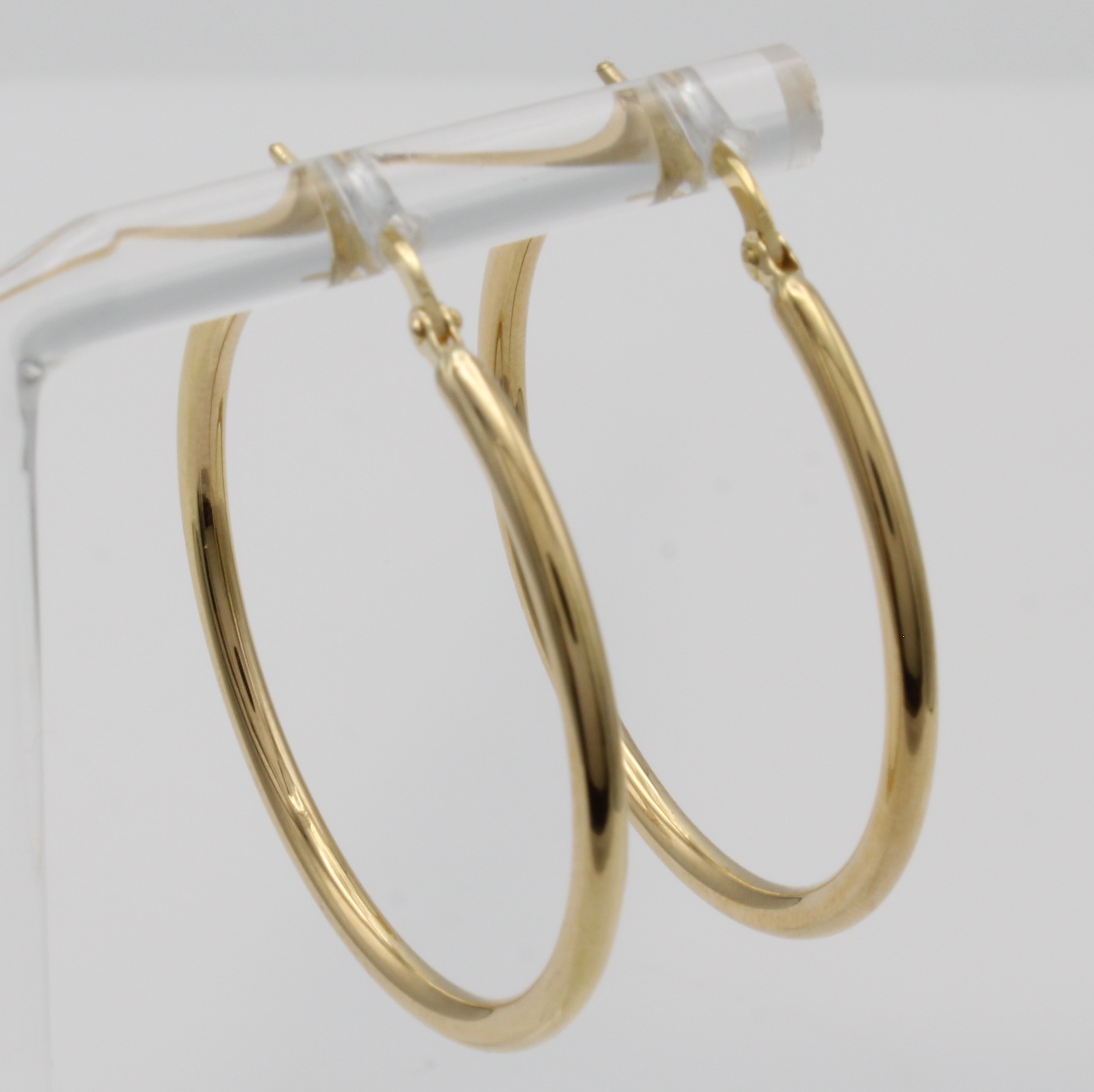 Image 27046413 - Paar Creolen, GG 750/000, B. ca. 2 mm, D. ca. 3 cm