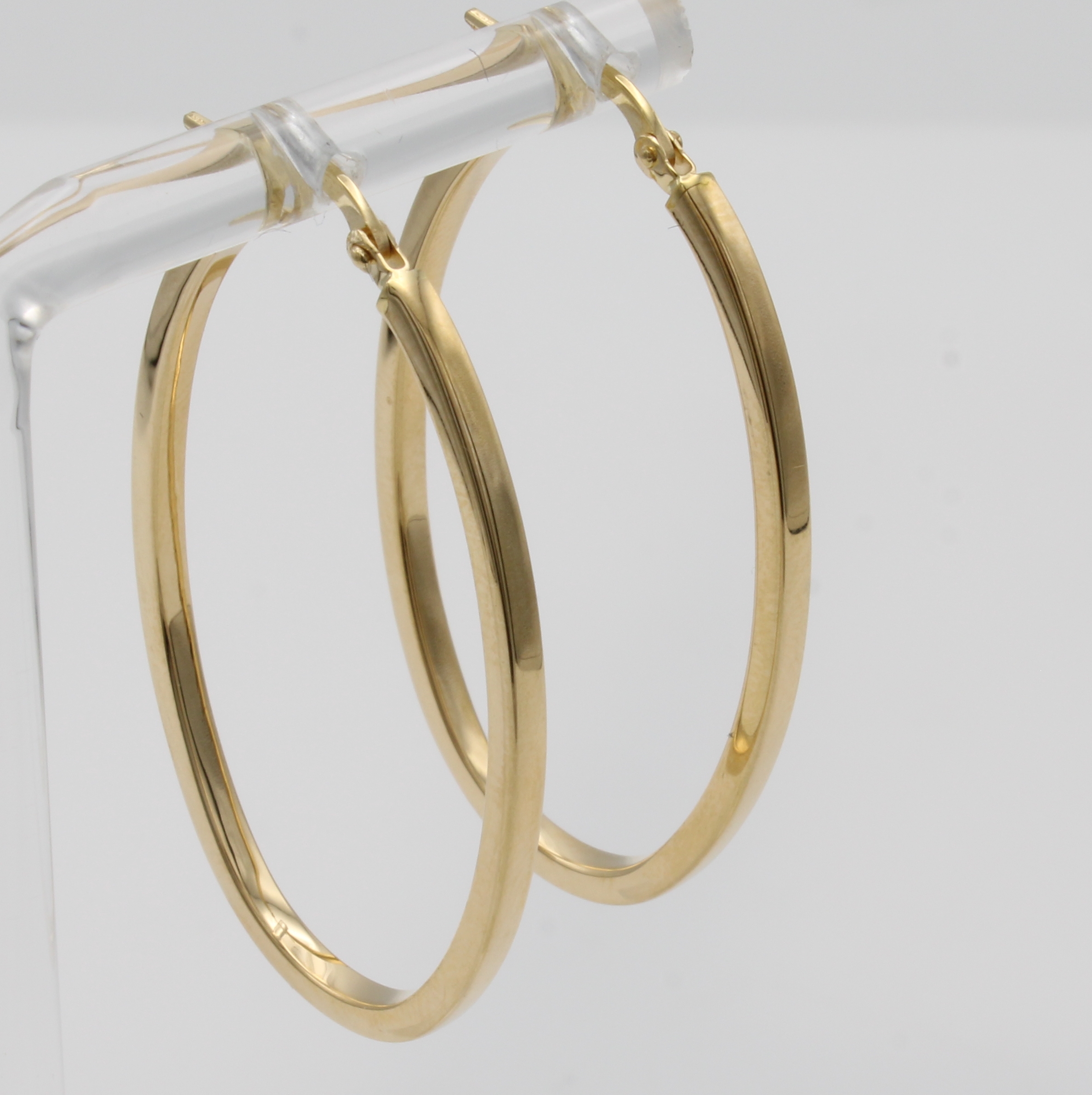 Image 27046415 - Paar ovale Creolen, GG 750/000, M. ca. 4x3.5 cm