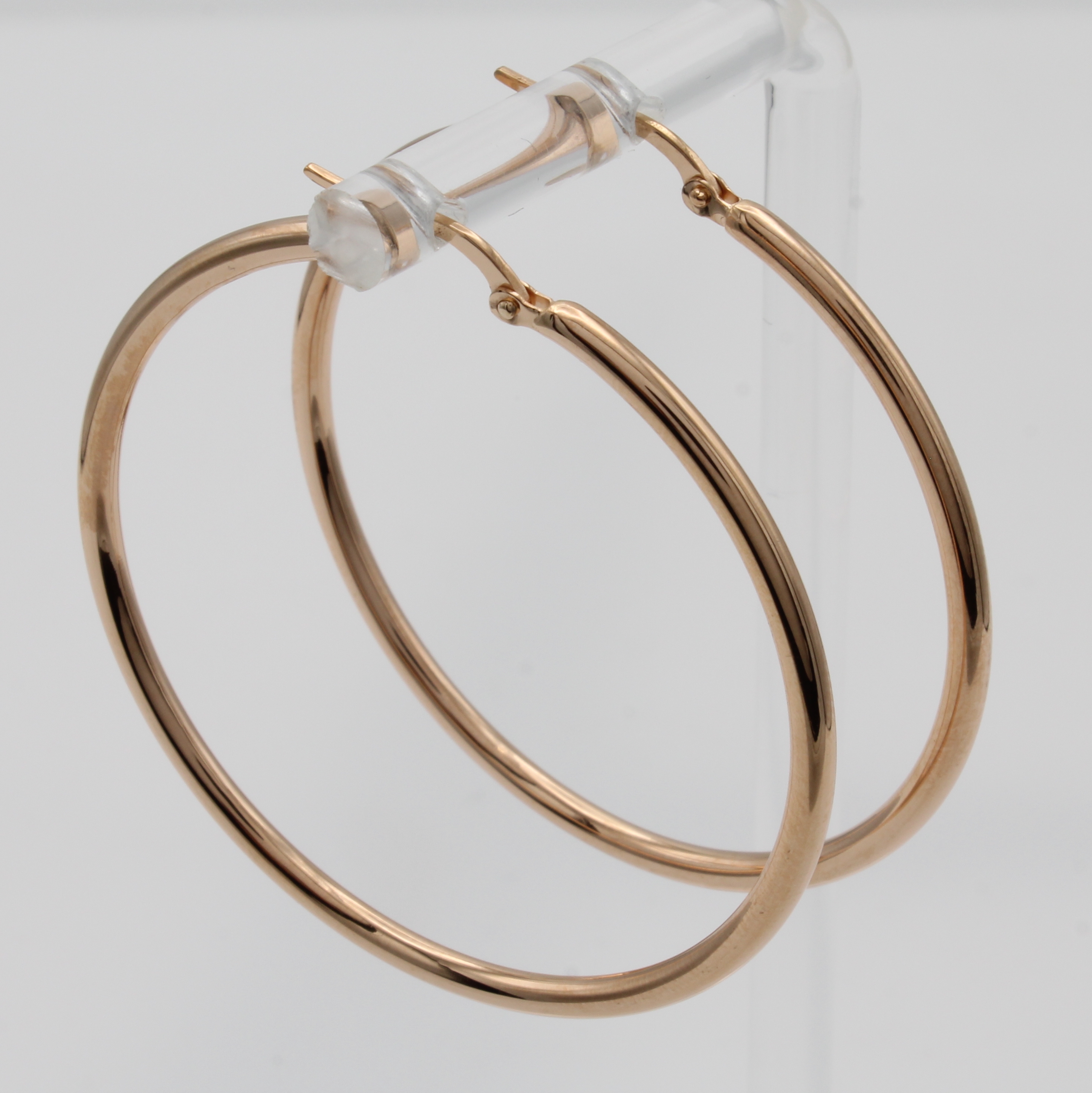 Image 27046424 - Paar Creolen, RG 750/000, B. ca. 2 mm, D. ca. 4 cm