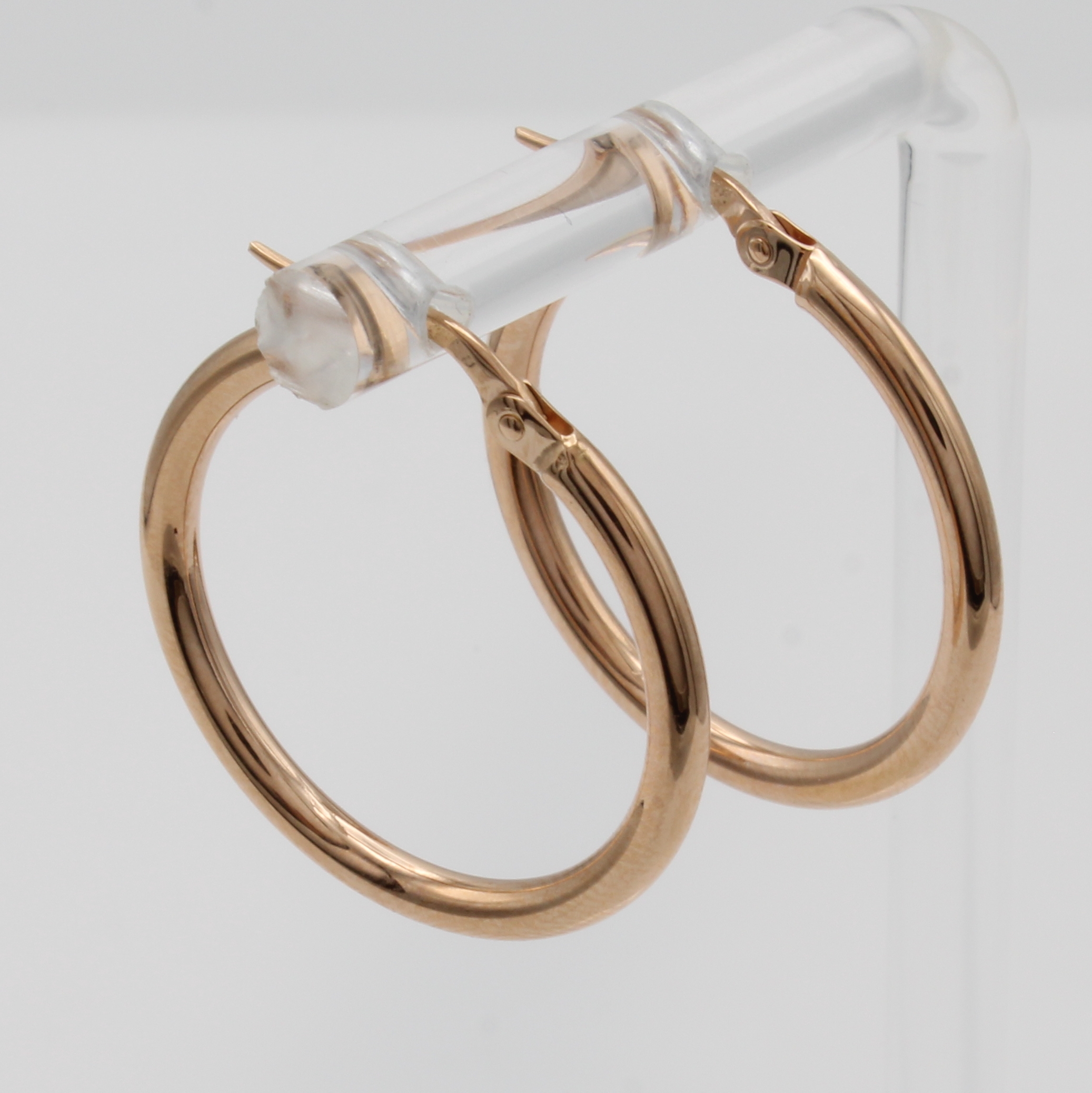 Image 27046425 - Paar Creolen, RG 750/000, B. ca. 2 mm, D. ca. 2 cm