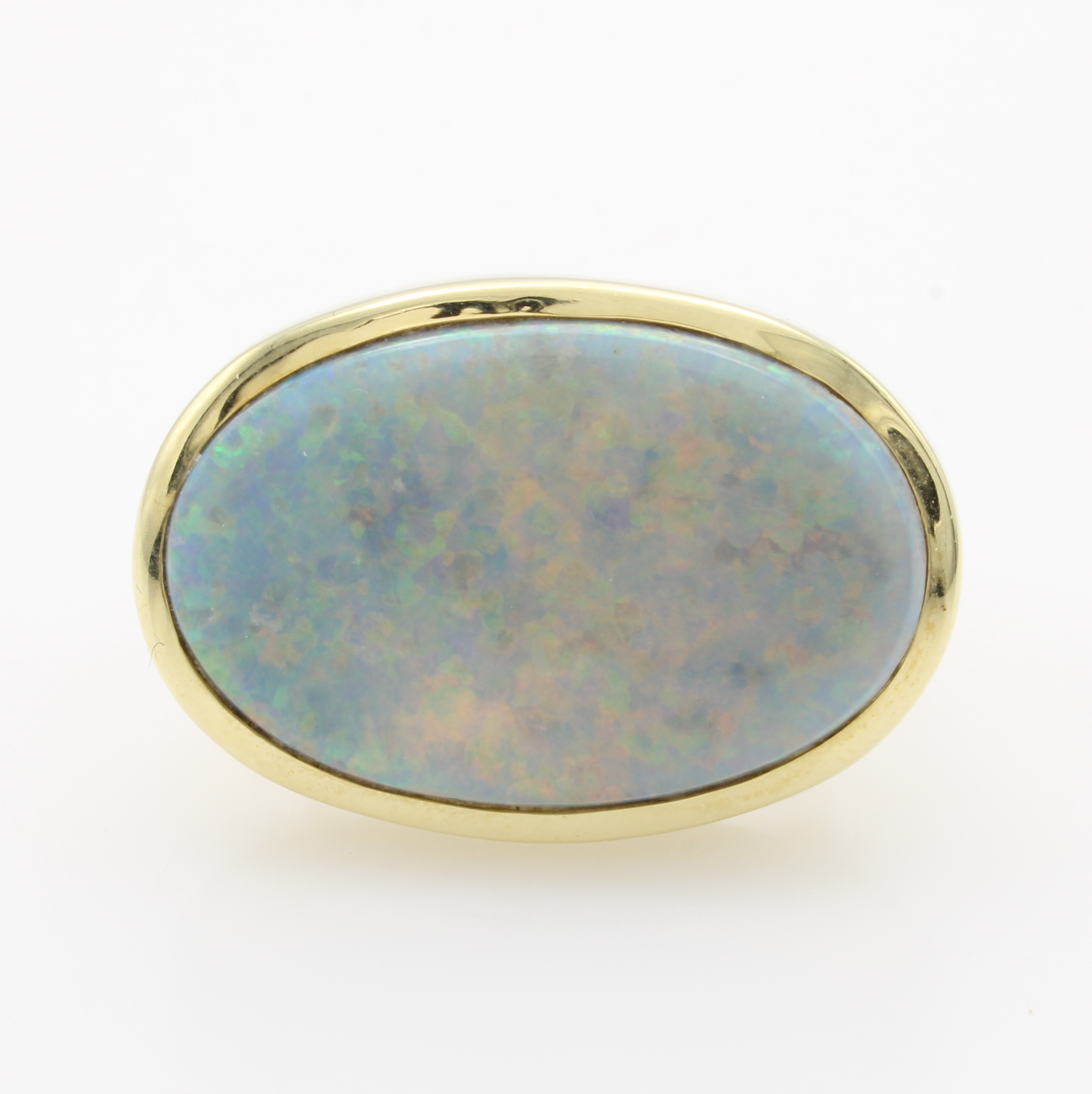 Image 27046480 - Ring mit Opal, GG 585/000, ovaler Opal ca. 12.14 ct, Gesamtgew. ca. 21 g, RW ca. 57 ...