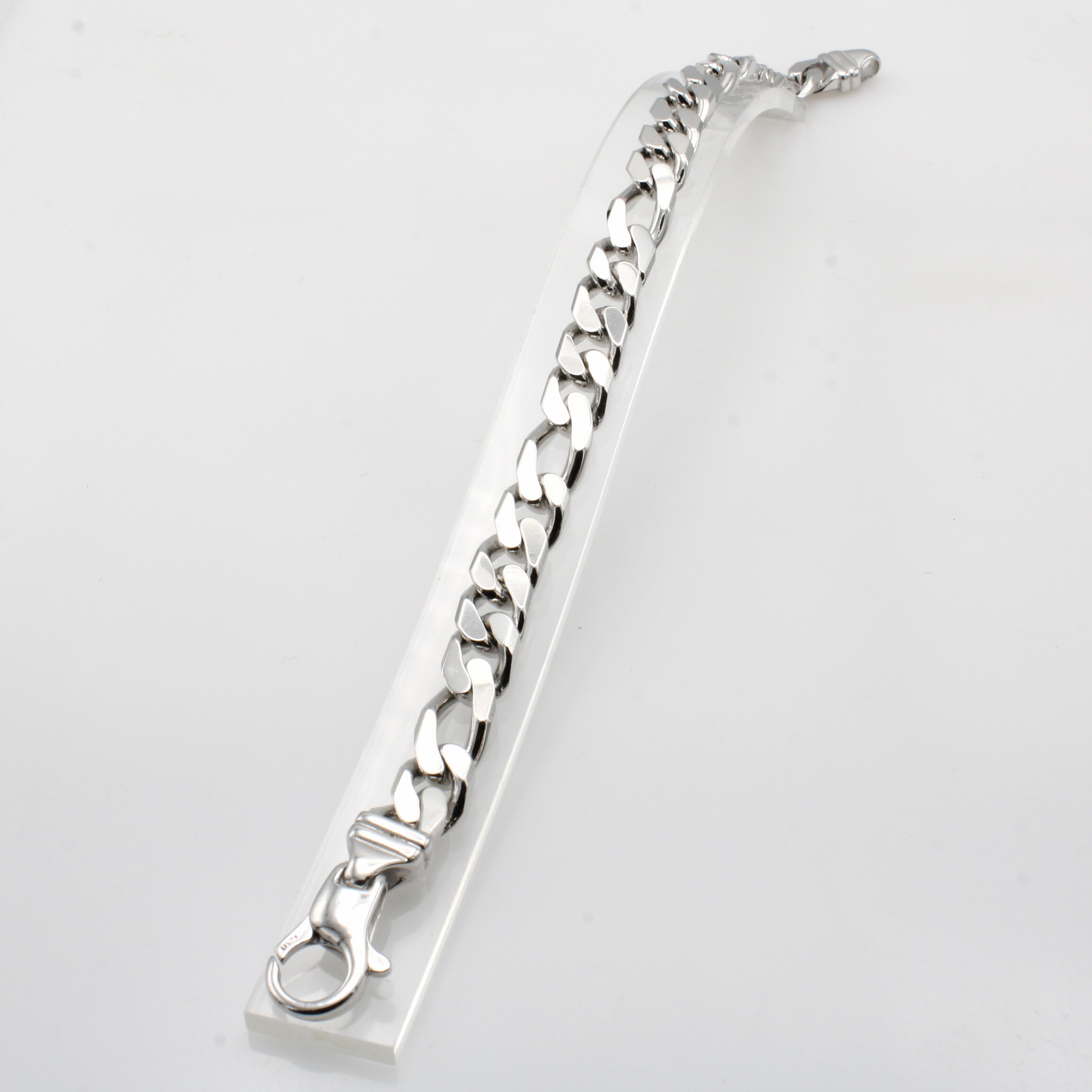 Image 27046483 - Massives Armband im Figaro Design, WG 585/ 000, B. ca. 8 mm, Karabinerschl., L. ca. 22 cm