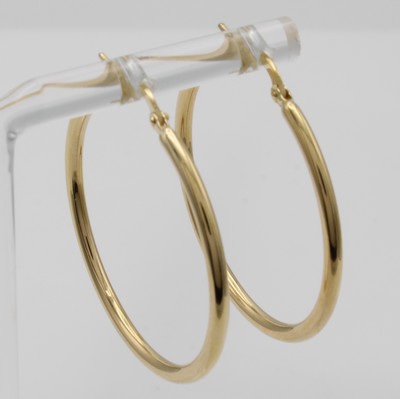 Image Paar Creolen, GG 750/000, B. ca. 2 mm, D. ca. 3 cm