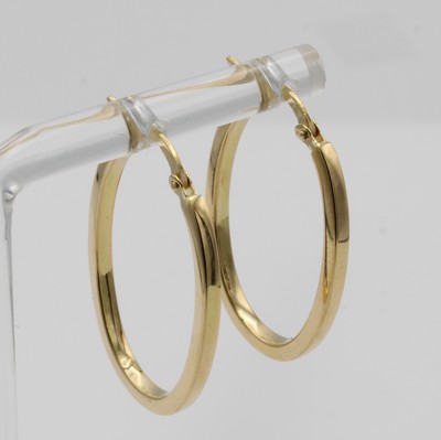 Image Paar ovale Creolen, GG 750/000, M. ca. 3x2 cm