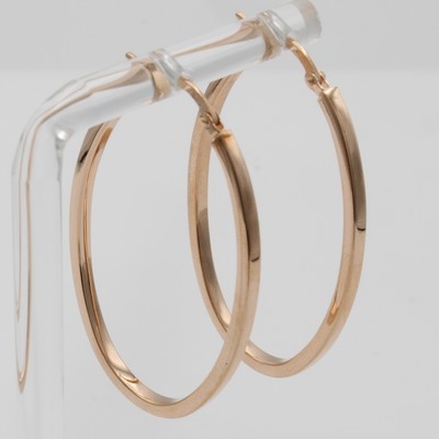 Image Paar ovale Creolen, RG 750/000, M. ca. 4x3.5 cm