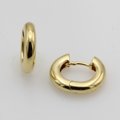 Image Paar Creolen, GG 585/000, B. ca. 3 mm, D. ca. 1 cm