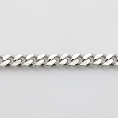 27046478b - Massives Panzerarmband, WG 585/000, B. ca. 6 mm, Karabinerschl., L. ca. 21 cm