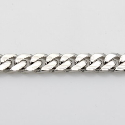 27046481b - Massives Panzerarmband, WG 585/000, B. ca. 8 mm, Kastenschl. m. Sicherheitsachten, L. ...