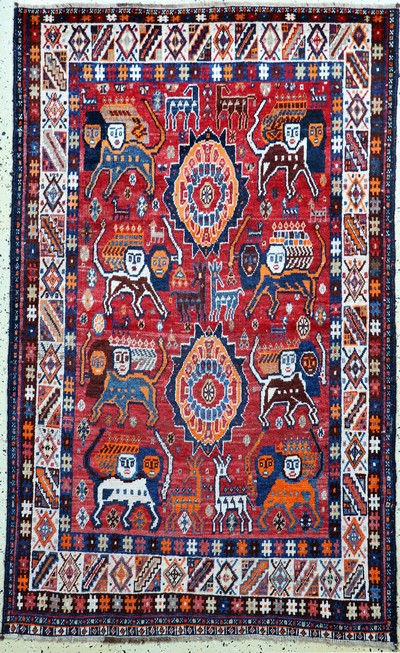 Image Ghaschgai Gabbeh alt, Persien, Anfang 20.Jhd, Wolle auf Wolle, ca. 200 x 125 cm, EHZ: ...